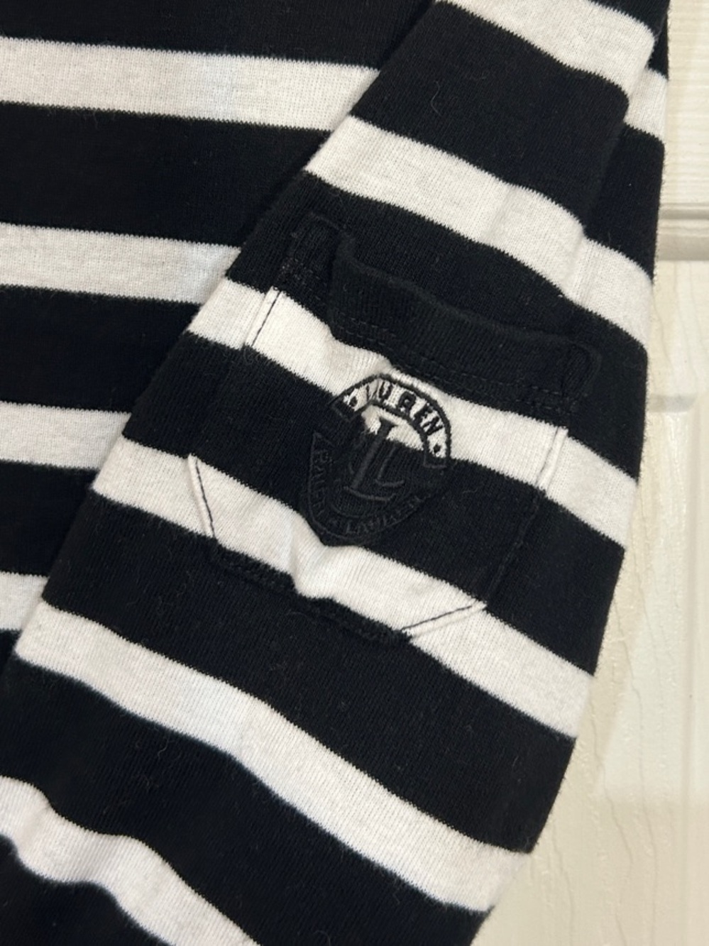 Ralph Lauren Boat Neckline Black and White Striped Cotton Knit Dress Medium - Picture 8 of 8